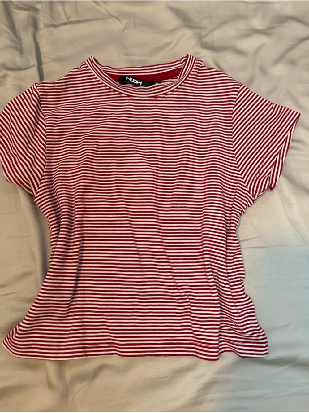 Red & White Striped Short Sleeve Tee